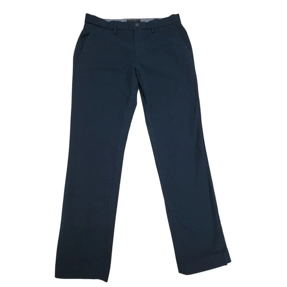 Banana Republic Aiden Chino Pants 30x30 Teal Green Micro Print Stretch Men's